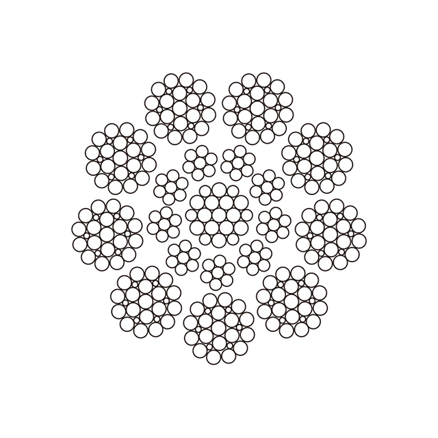 Стальной трос тяговой машины 9X25Fi-IWRC 