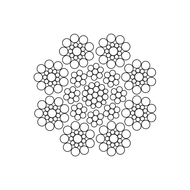 Стальной трос тяговой машины 8X19S-IWRC 