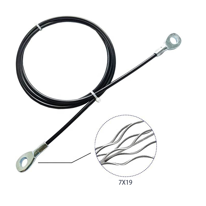 5 мм 6 мм черно -нейлонового покрытого стальным проволочным веревкой для тренажера для тренажера